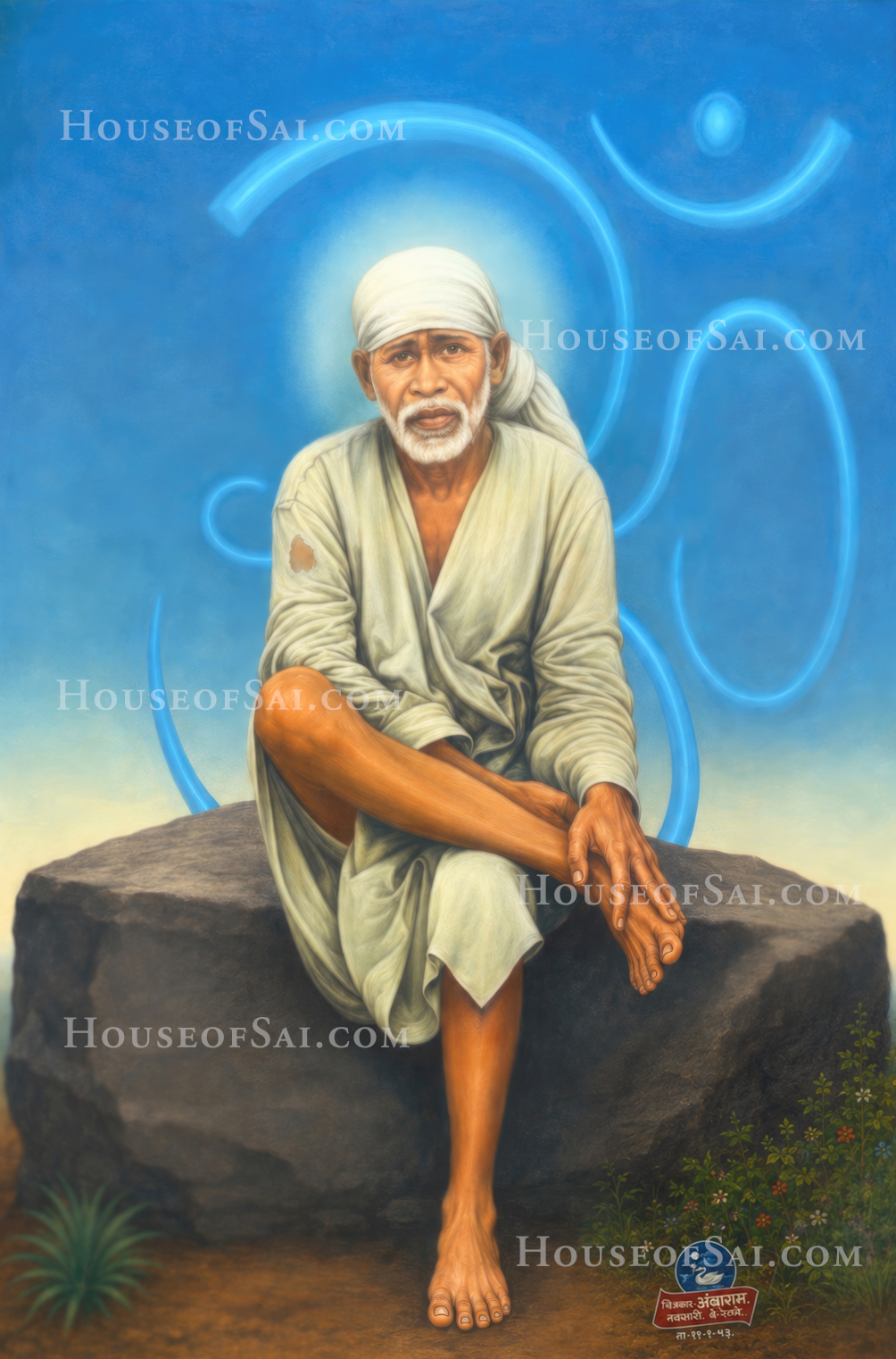 Sai Baba Sitting on Stone (Ambaram)