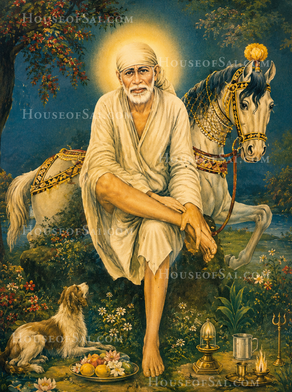 Sai Baba Painting Worshipped by Aai